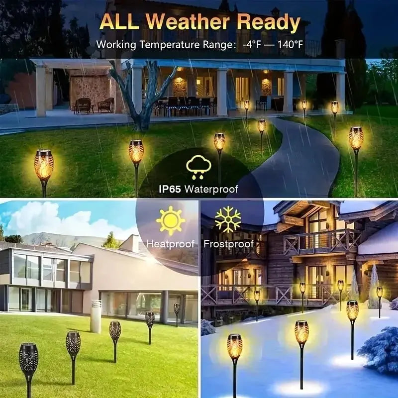 LED Solar Flame Torch Light – Waterproof Outdoor Garden Lamp