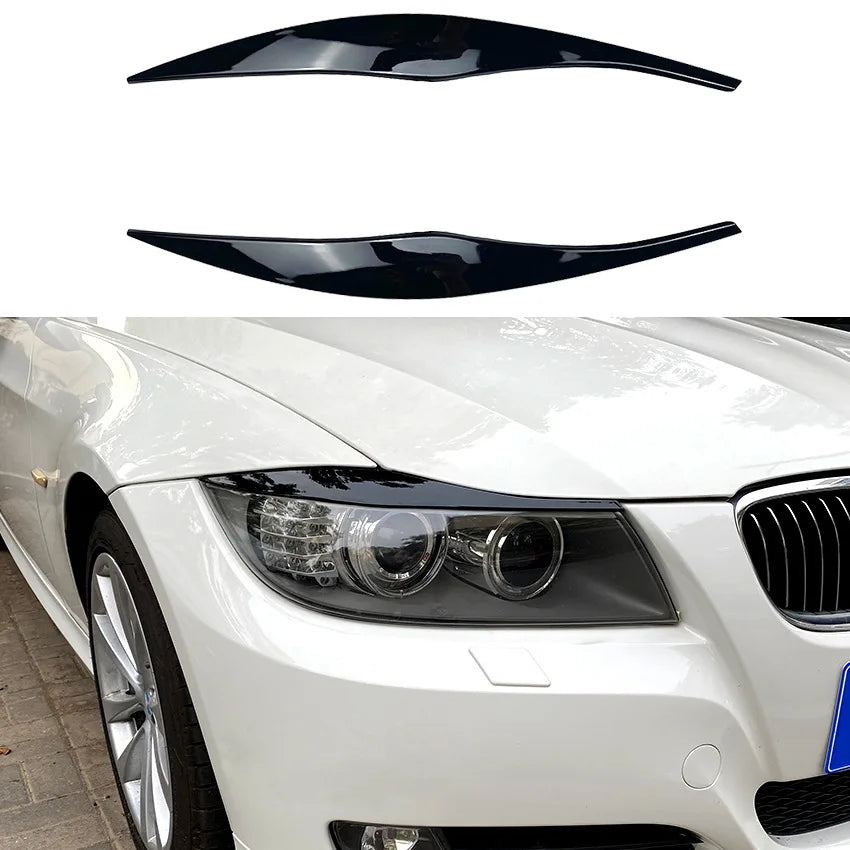 BMW Sedan & Touring Headlight Eyelid Stickers – Gloss Black