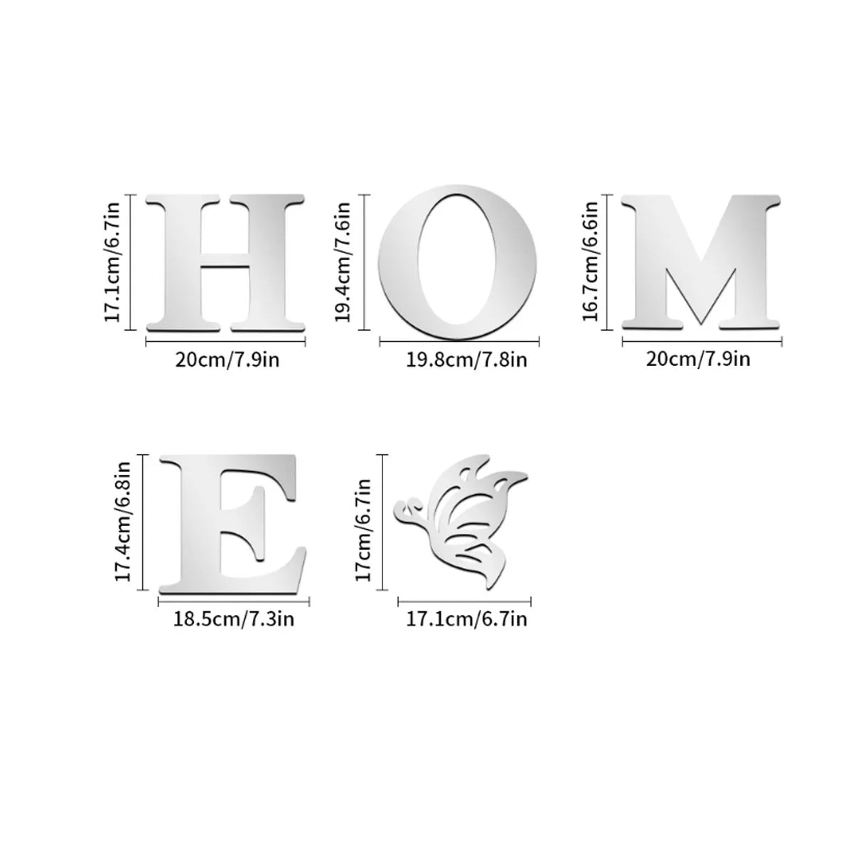 3D Mirror Wall Sticker “HOME”