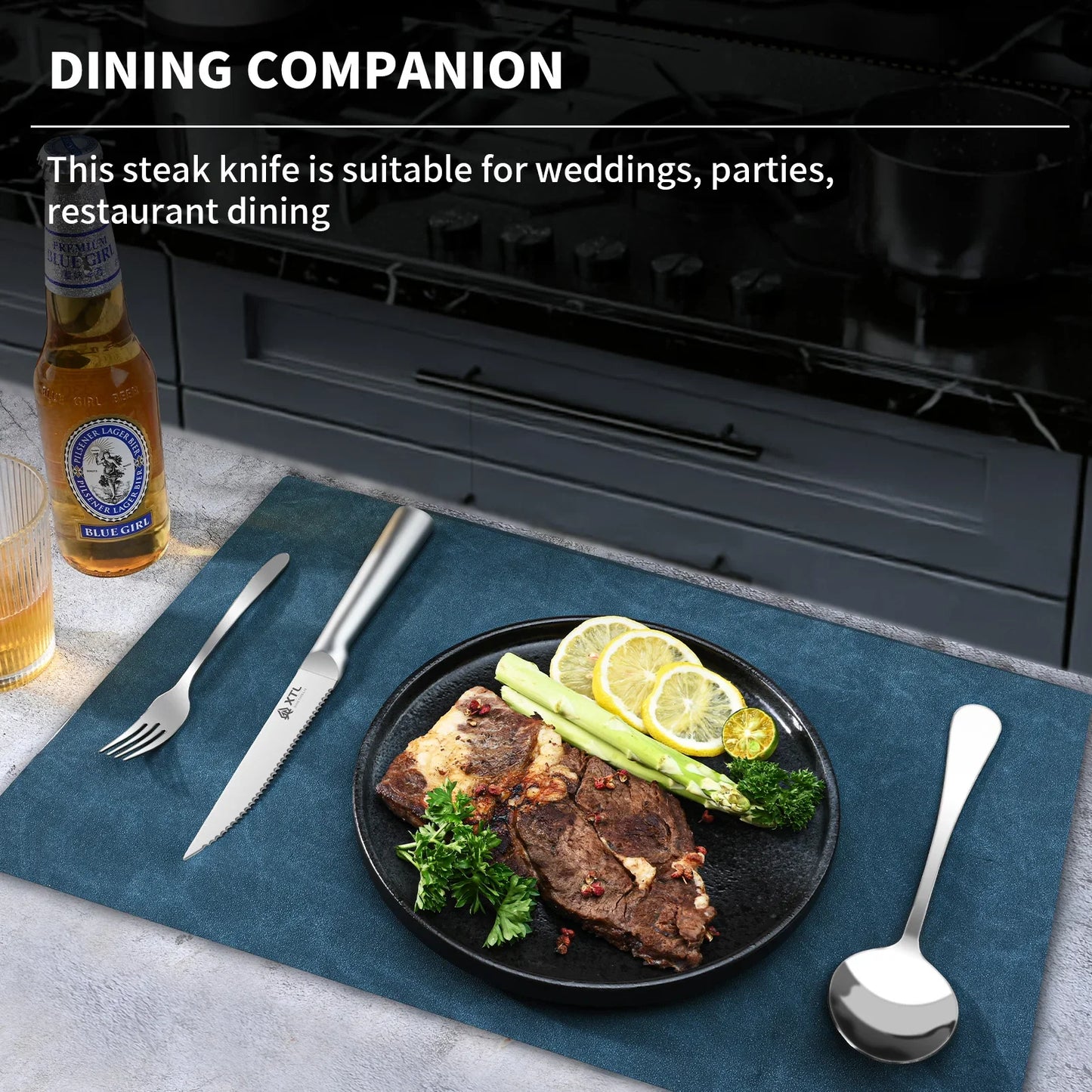 Premium Stainless Steel Steak Cutlery Set – 4/6/8pcs Knife, Fork & Spoon