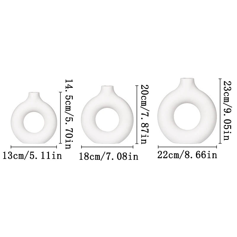 Nordic White Flower Vase – Plastic Bud & Plant Pot