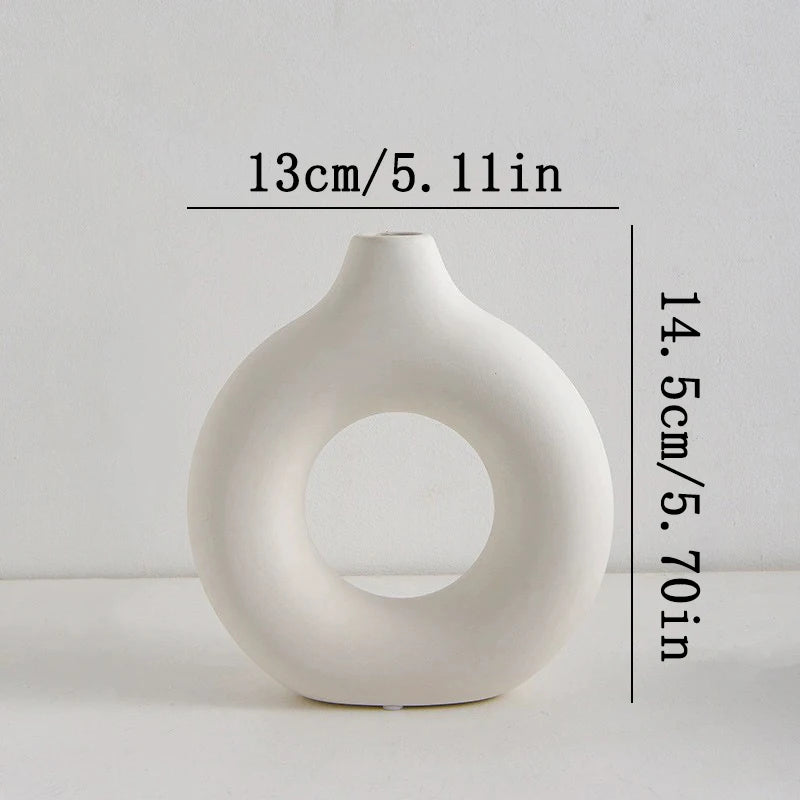 Nordic White Flower Vase – Plastic Bud & Plant Pot