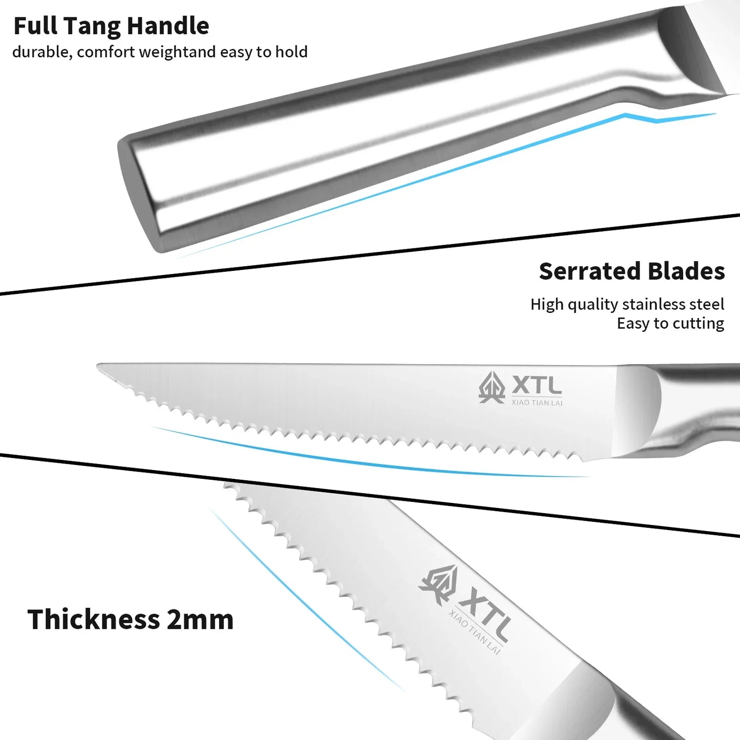Premium Stainless Steel Steak Cutlery Set – 4/6/8pcs Knife, Fork & Spoon