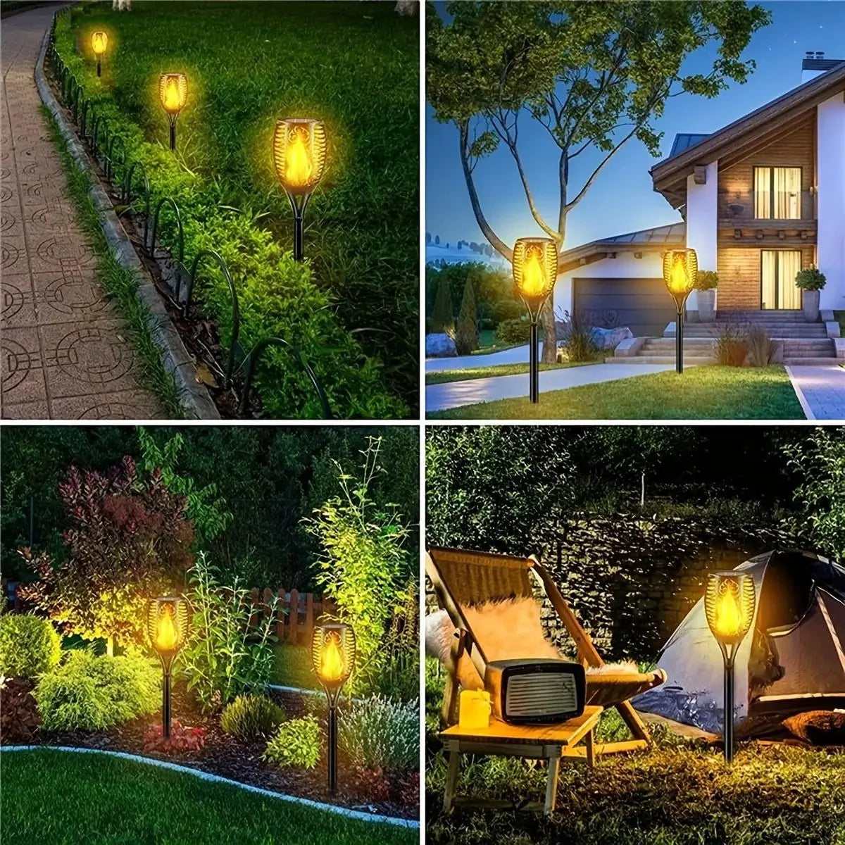 LED Solar Flame Torch Light – Waterproof Outdoor Garden Lamp