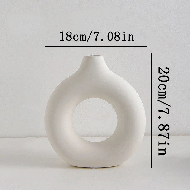 Nordic White Flower Vase – Plastic Bud & Plant Pot