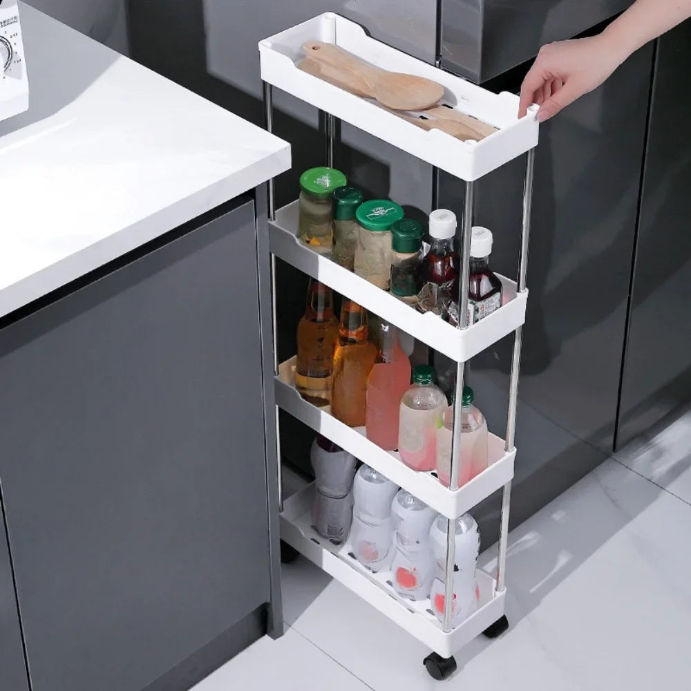 Portable Floor Storage Trolley – Bathroom & Living Room Organizer
