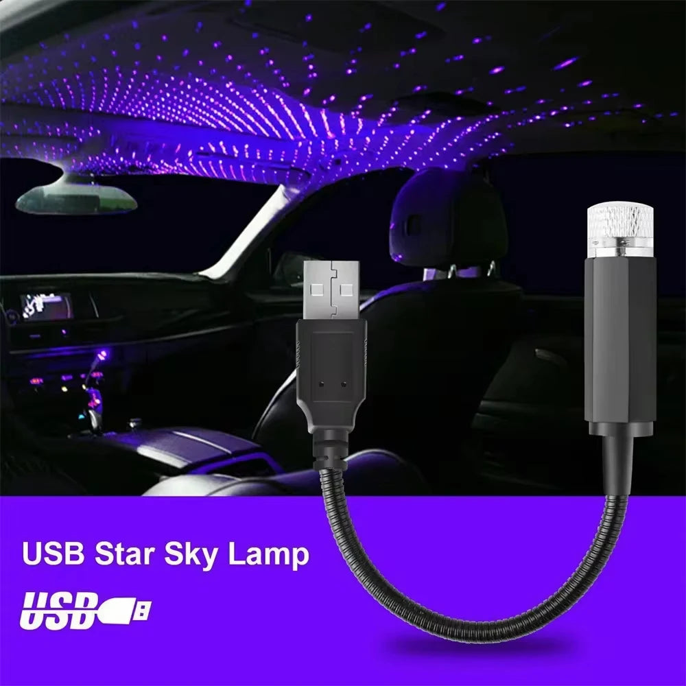 Car Ambient Night Light – Mini USB Star Projector