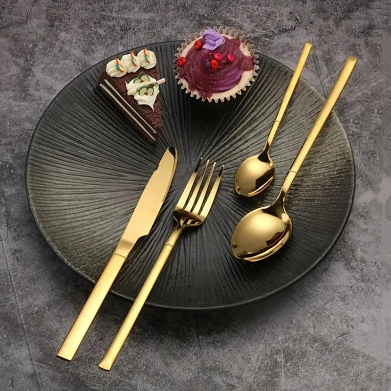 High-End Stainless Steel Dining Set – 6/30pcs Cutlery for Restaurants & Events
