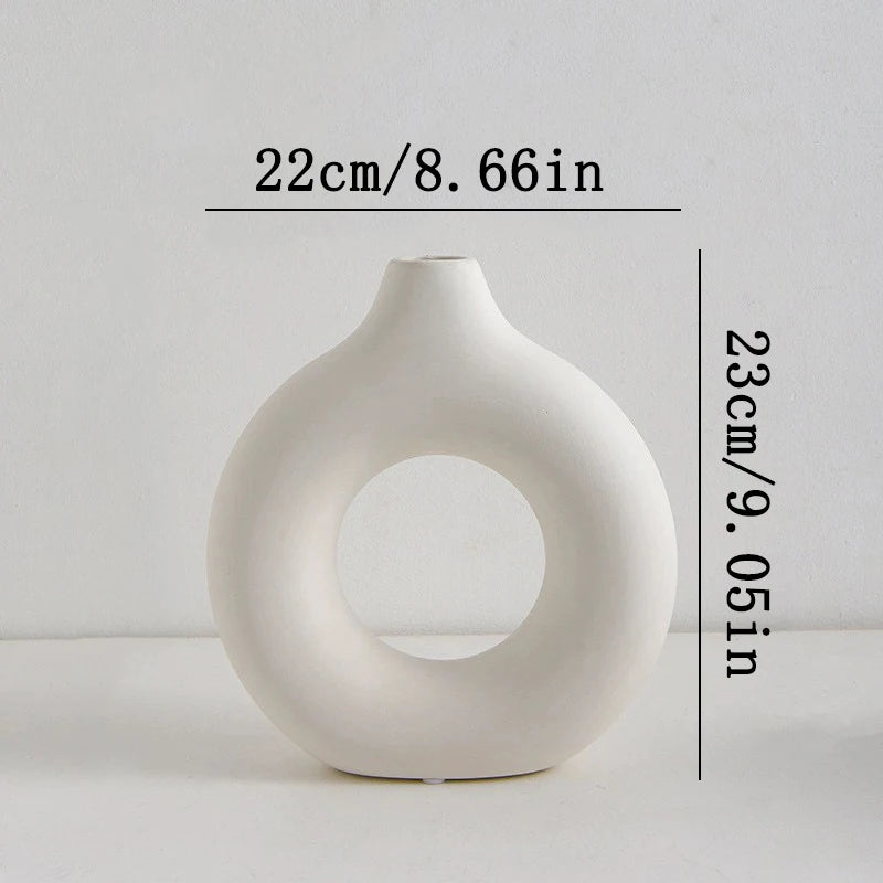 Nordic White Flower Vase – Plastic Bud & Plant Pot
