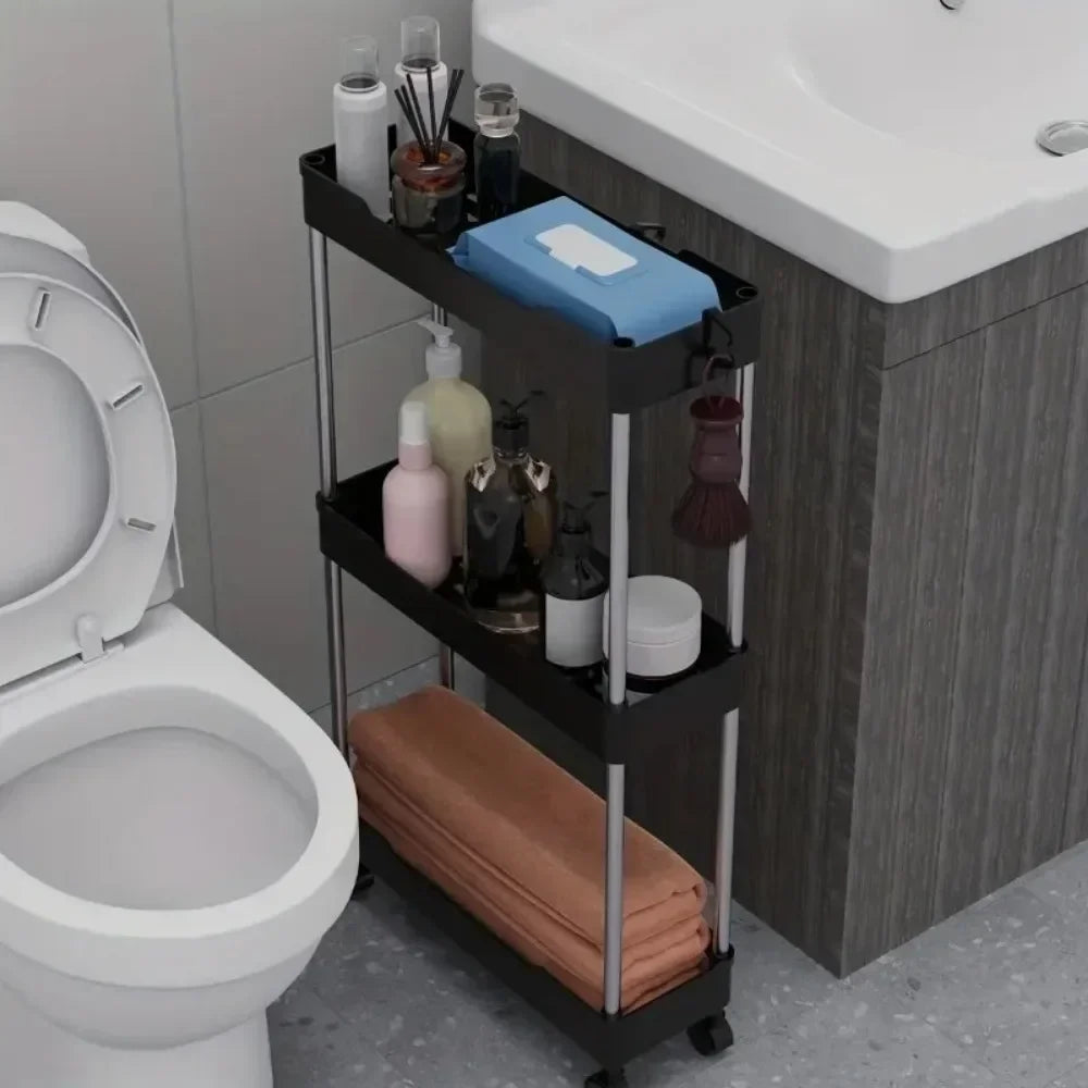 Portable Floor Storage Trolley – Bathroom & Living Room Organizer