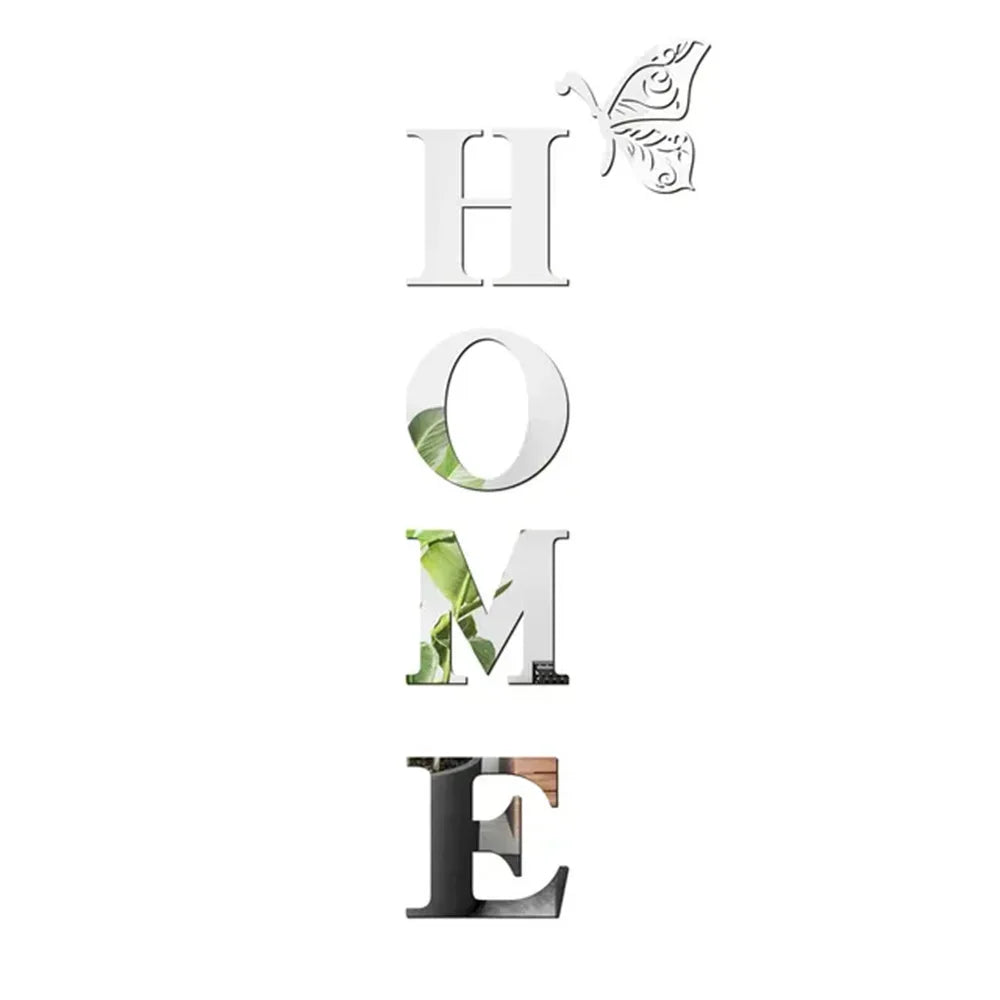 3D Mirror Wall Sticker “HOME”