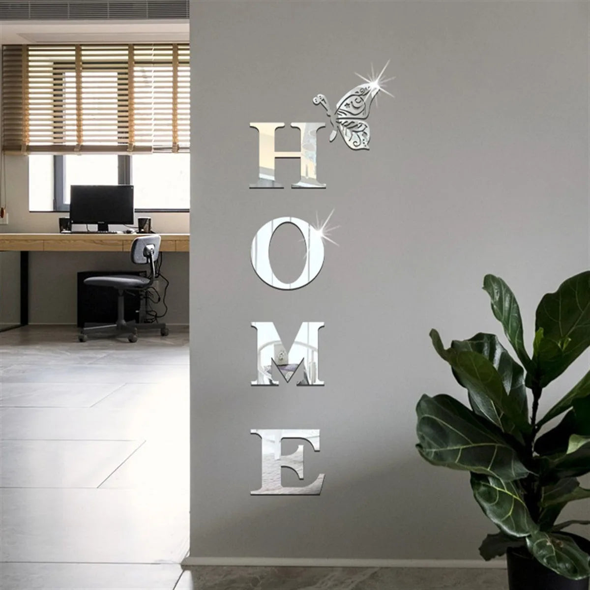3D Mirror Wall Sticker “HOME”