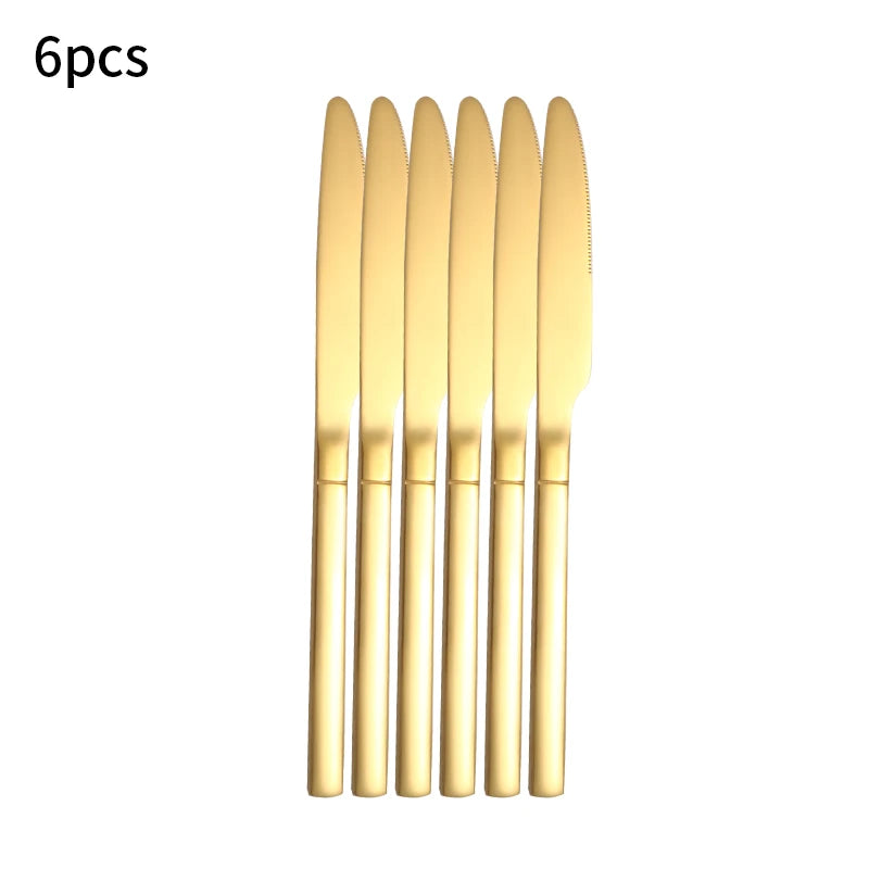 High-End Stainless Steel Dining Set – 6/30pcs Cutlery for Restaurants & Events