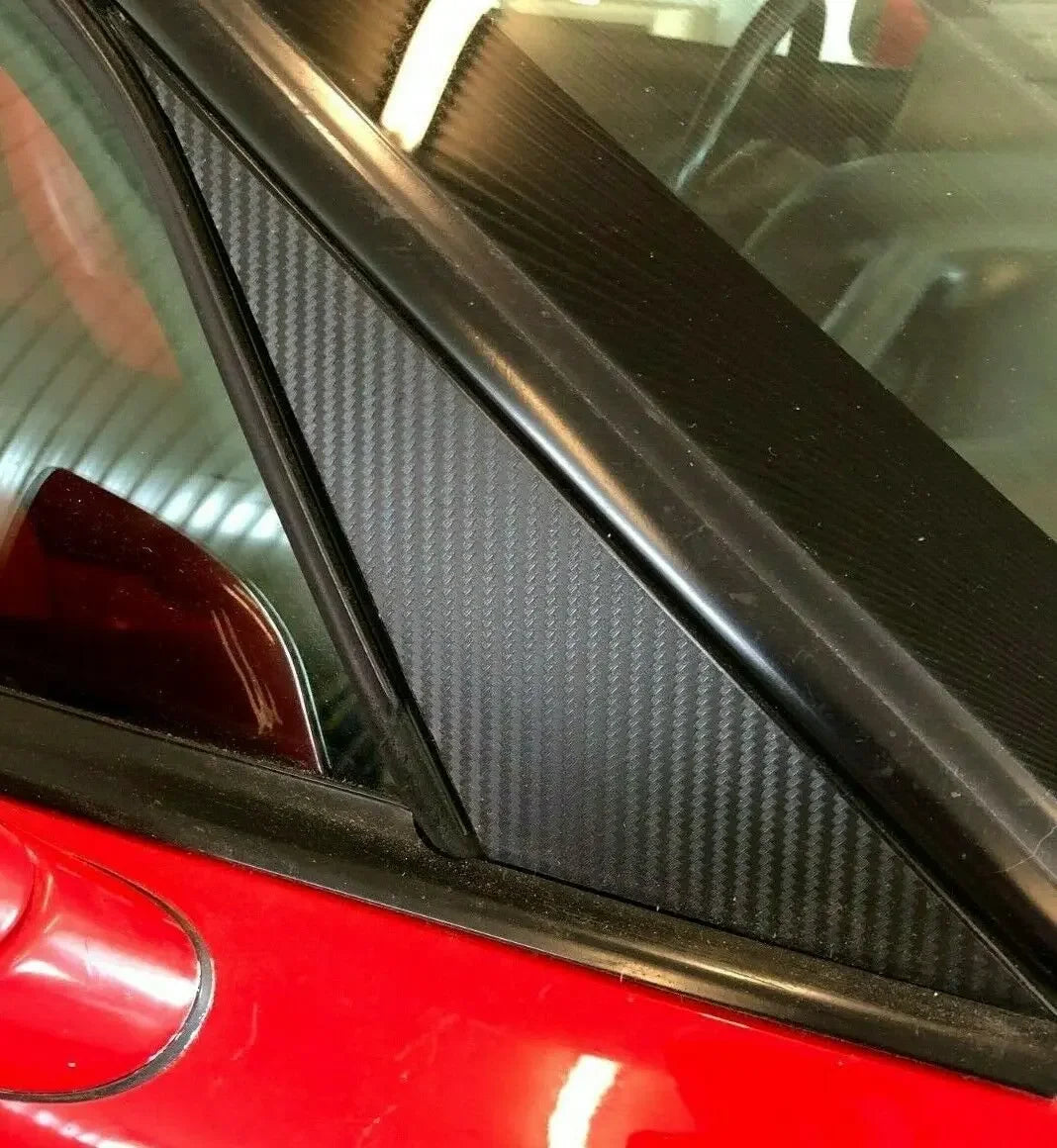 Car Hood & Roof Stickers – Black 3D Carbon Fiber Wrap Stripes