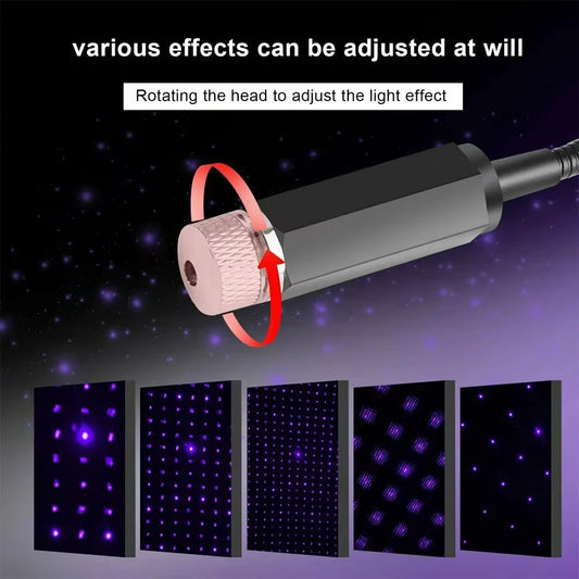 Car Ambient Night Light – Mini USB Star Projector