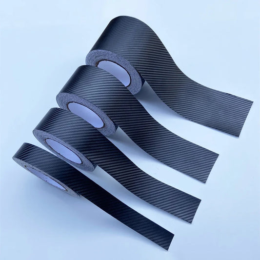 Car Hood & Roof Stickers – Black 3D Carbon Fiber Wrap Stripes