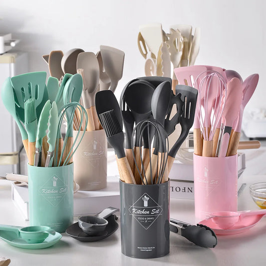 12pcs Kitchen Utensils Set – Spatula, Shovel, Egg Beaters & Cooking Tools