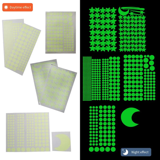 Leuchtende Mond & Sterne Wandsticker