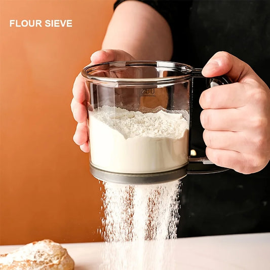 BakeEase – Semi-Automatic Flour Sifter mit Handpress-Design