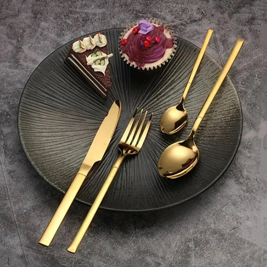 High-End Stainless Steel Dining Set – 6/30pcs Cutlery for Restaurants & Events