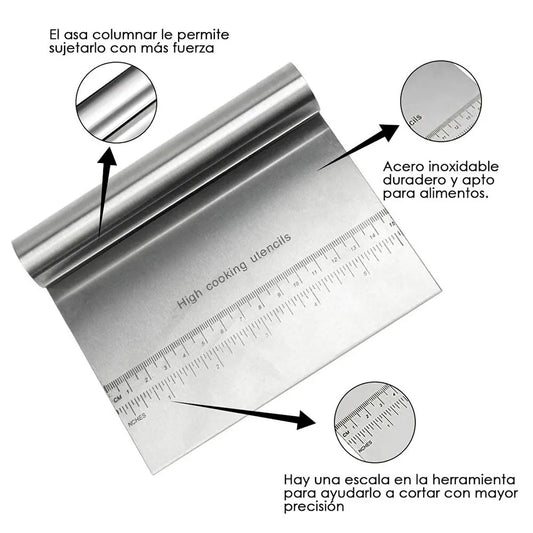 Multipurpose Steel Baking Scraper with Scale