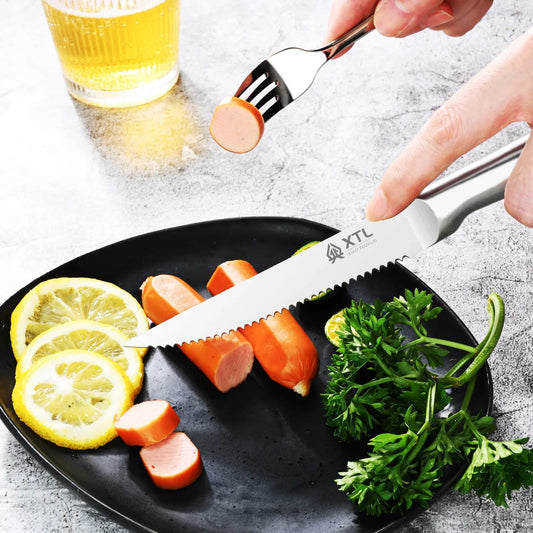 Premium Stainless Steel Steak Cutlery Set – 4/6/8pcs Knife, Fork & Spoon