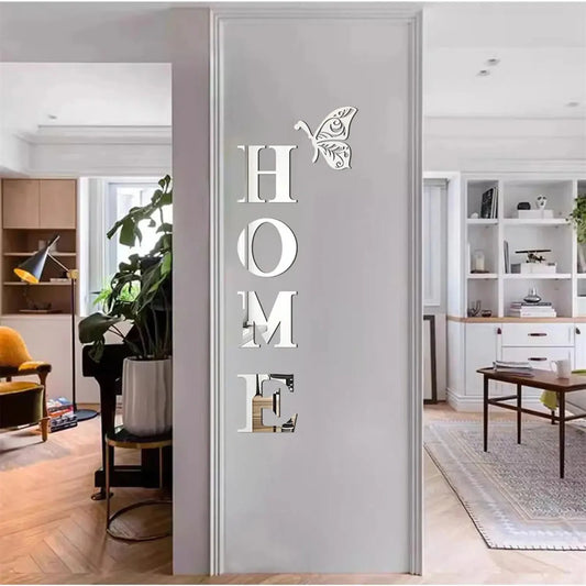 3D Mirror Wall Sticker “HOME”